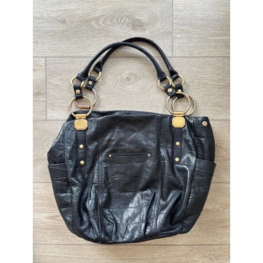 B Makowsky Croc Embossed Tote